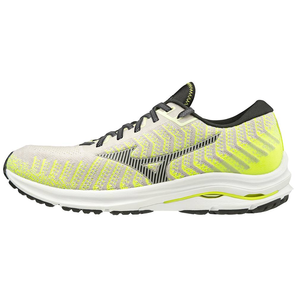 Mizuno Men's Wave Rider 24 WAVEKNIT™ Running Shoes White/Yellow (411225-AWZ)